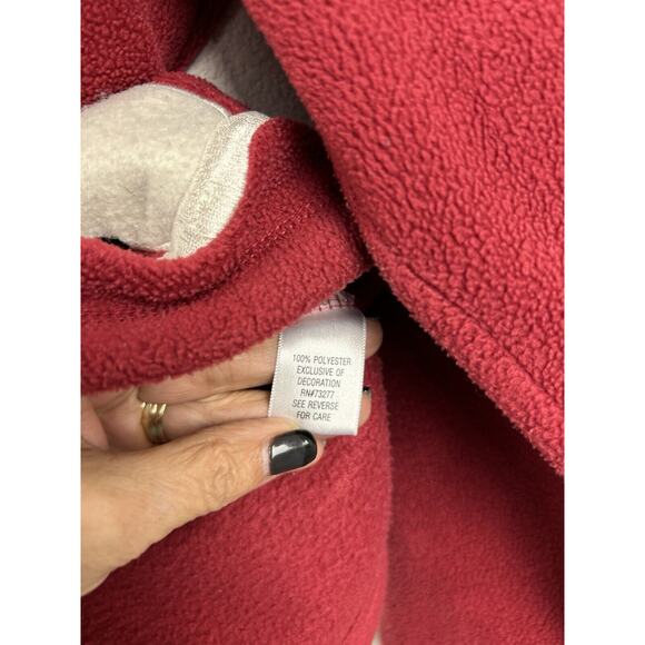 Croft & Barrow Fleece‎ Jacket Women Size 1X Red Snowman Design Christmas Winter - Picture 7 of 10